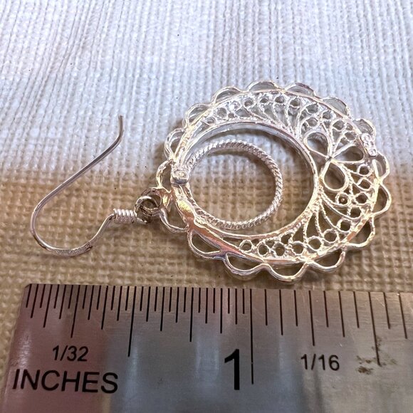 Filigree Sterling 925 Dangle Earrings - Picture 8 of 8